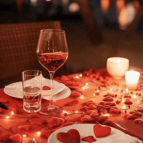 Candle light dinner